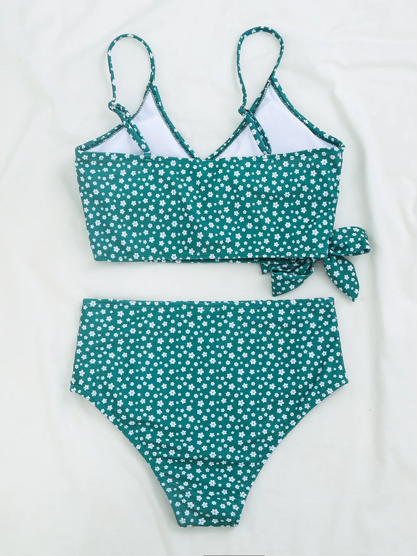 Sexy Green Dot Print Bikini 2021 Women Bathing Suit Bathers High Waist Swimsuit Brazilian Push up Lace up Bandage Swimwearr