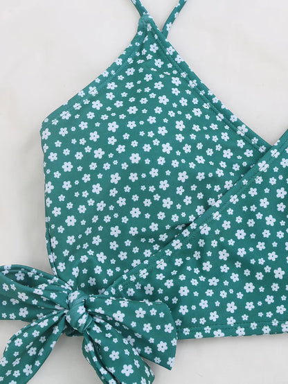 Sexy Green Dot Print Bikini 2021 Women Bathing Suit Bathers High Waist Swimsuit Brazilian Push up Lace up Bandage Swimwearr